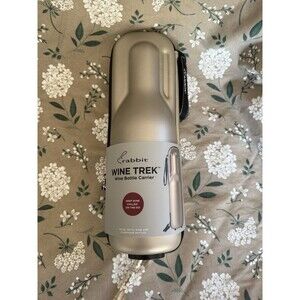 Rabbit WINE TREK Portable Insulated Zip Wine Bottle Cooler Includes Chiller Wrap
